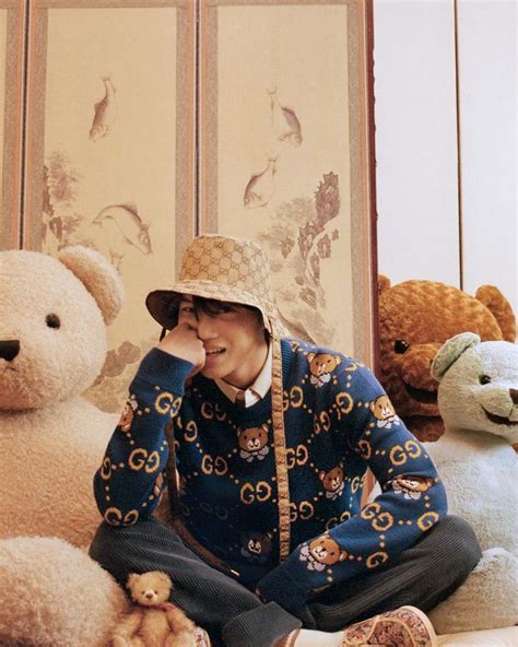 gucci bear sweater kai|kai and Gucci teddy bear.